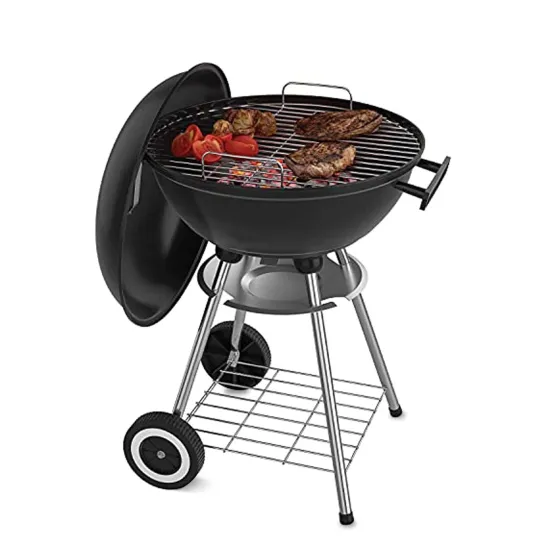 18 Inch Apple Shape Charcoal Grill BBQ Grill for Home Garden Barbecue Trolley Backyard Grills