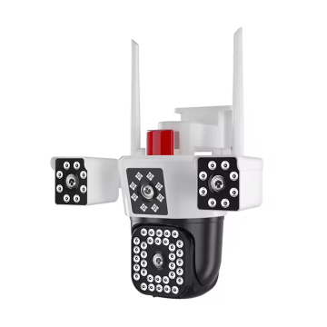 Waterproof 6MP WiFi PTZ IP Camera with 3 Lenses for 360° 4K Surveillance