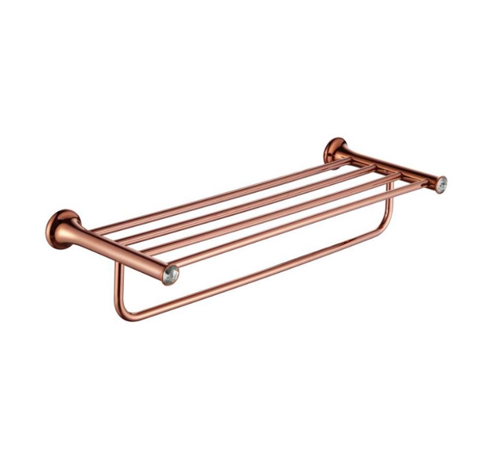 Corrosion Resistant Rose Gold Brass Towel Rack