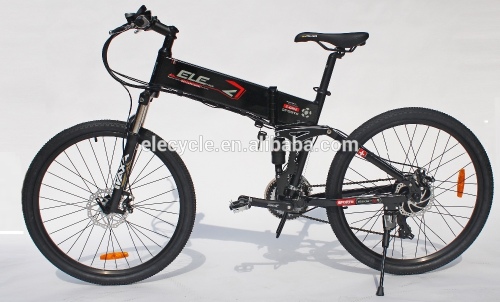 26 " 36V 250W mid drive full suspension folding electric mountain bike