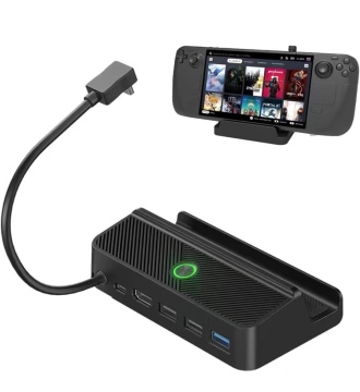 SteamDeck 5-in-1 4K HD 60Hz Docking Station with PD100W Charging and RGB Lights