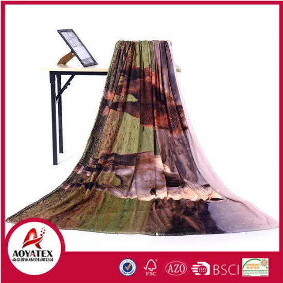 Animal Print Queen Size Micromink Sherpa Fleece Throw Blanket