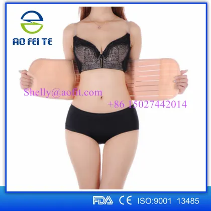 Postpartum Recovery new design 3 pieces pink corset body shaper waist slimmer gastric waist belt