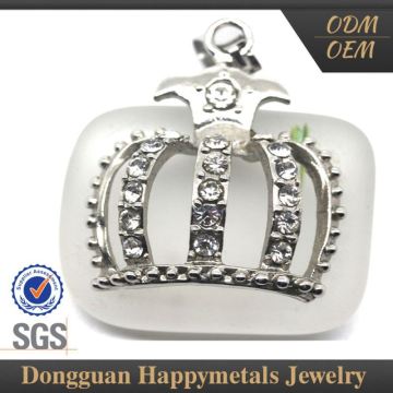 stainless steel charm crown necklace pendant