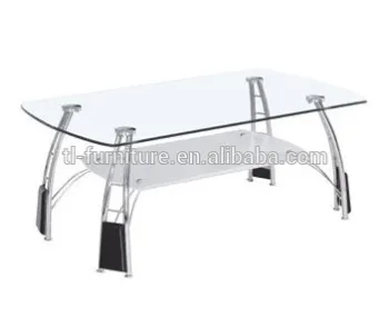 glass top chroming legs coffee table