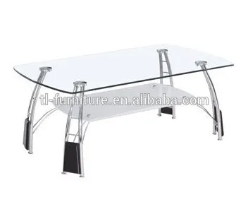 glass top chroming legs coffee table