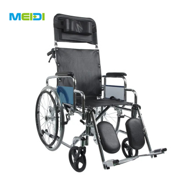 Backrest Reclining 90~180 Degree Steel Wheelchair Excellent Manual Wheelchair