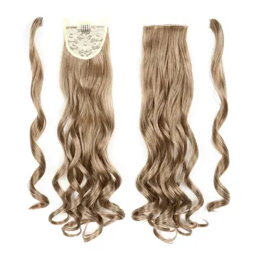 Wholesale Natural Color 20 Inch Chorliss Messy Curly Wrap Around Blonde Ponytails Afro Kinky Synthetic Ponytail Hair Extensions