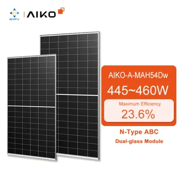 Aiko N-Type Dual-Glass Module Solar Panels: 445W to 460W Power Output