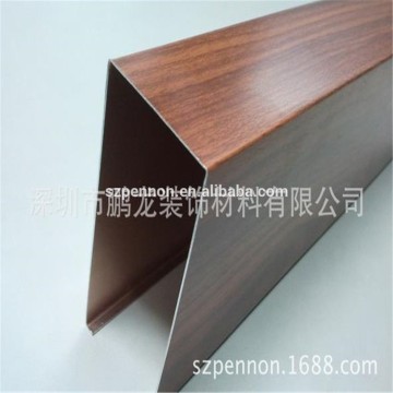 Wood Grain Baffle Suspended Ceiling Metal Square Tubeline Ceiling