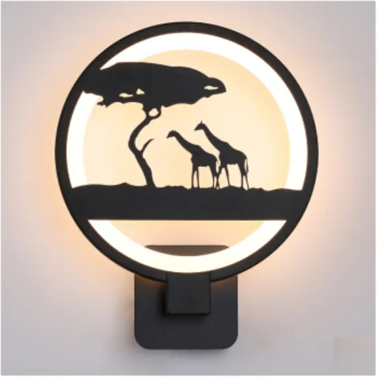 Modern Black Elephant LED Wall Sconce for Living Room Decoration
