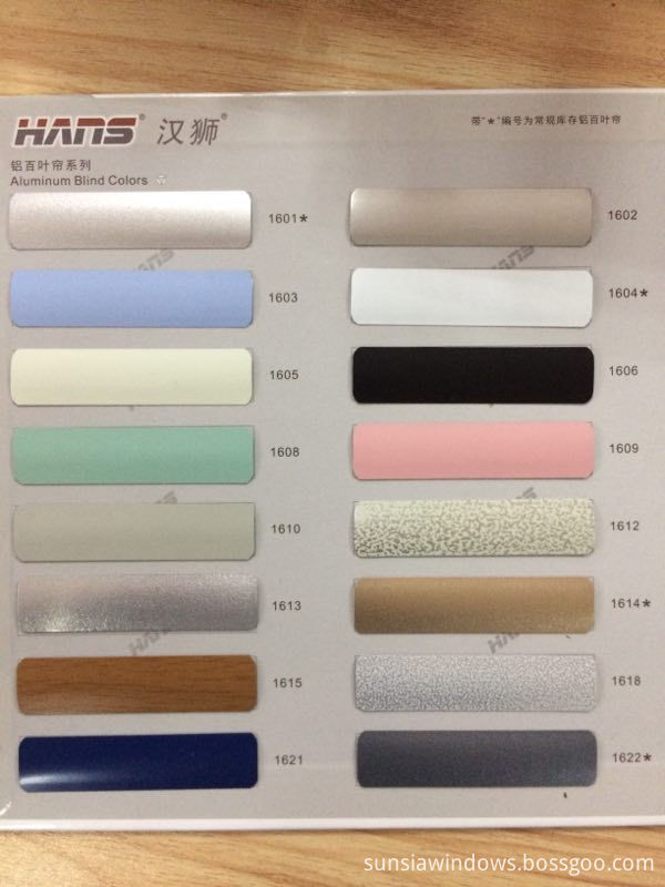 Aluminum Shutter color chip