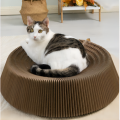 Foldable deformable interactive corrugated cat scratcher cardboard