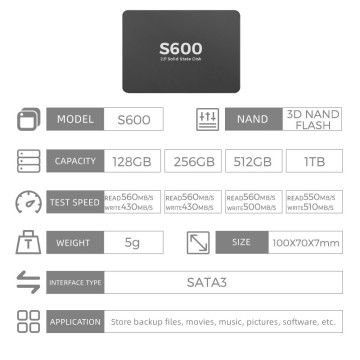 SATA128GB SSD DISCO DE DISCO DE ESTADO SOLIDO PARA LA PAPTOP