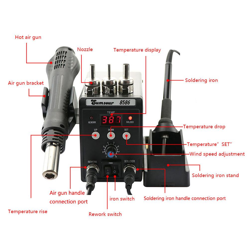 Smd 8586 Soldering And Desoldering Station: Multifunctional Auto Heat ...