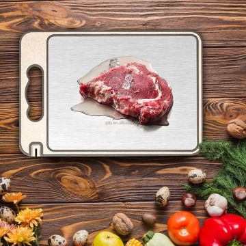 Stainless Steel and Wheat Straw PP Food-Grade Easy Clean Chopping Board