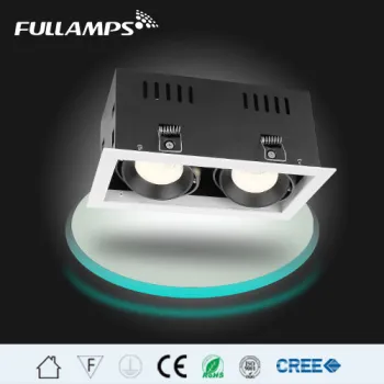 led grille down lighting 2*10W 2 heads with CRI90 white trim