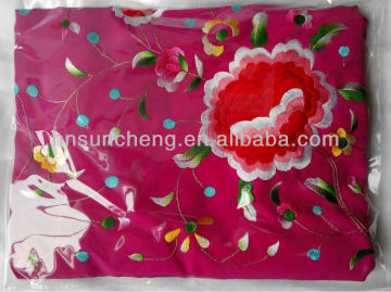 Purple Spainish flamenco piano shawl manton de manila -100% handmade Chinese silk embroidery-110cm