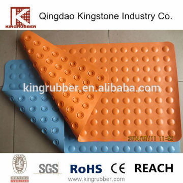 100% Rubber Bath Mat with mutispandex surface, anti-slip sucktions cups backing