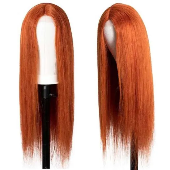 Factory direct ginger pink cheap 100% human hair vendors 360 frontal 40 inch human hair 13x6 lace front wig