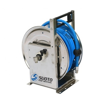 Hand Crank Stainless Steel Water Hose Reel - Durable Outdoor Storage Solution
