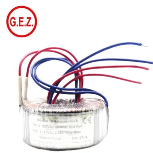 Toroidal transformer for audio amplifiers