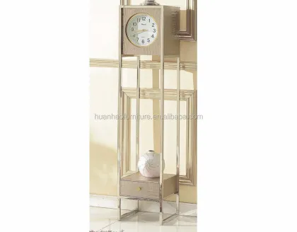 Modern Home Furniture Golden Clock Wedding Floor Stand Flower Stand