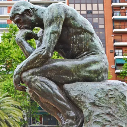 garden decoration art deco riproduzioni metal craft bronze the thinker statue
