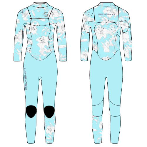 Seaskin 3/2mm Front Zip Long Surfing Wet Suit