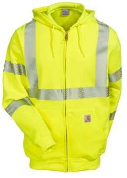 Men's High-Visibility Green Safety Hooded Sweatshirt