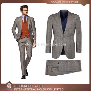 2016 Fashion Design Plaid Custom Made Formal Suit For Party
