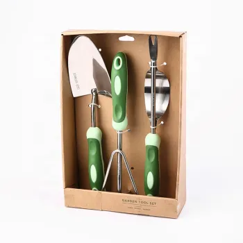 stainless steel garden tool with plastic handle