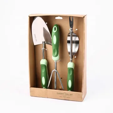 stainless steel garden tool with plastic handle