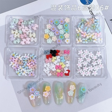 DIY Mixed Color Nail Art Decor: 3D Bow Flowers & Pearls for Manicure Accessories