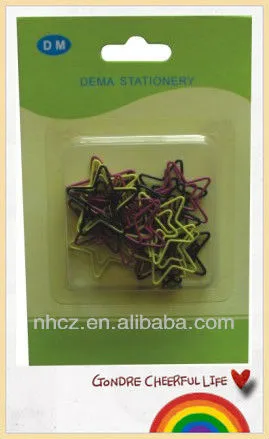 Star Shaped Paper Clips Blister Card Set