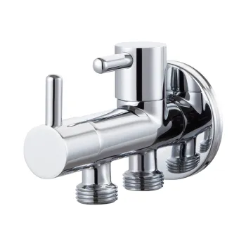 Brass 3-Way T-Adapter Shower Head Diverter Globe Valve and Shattaf T Valve for Bathroom