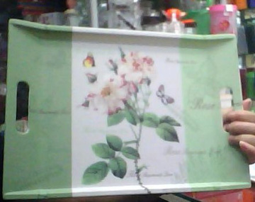 Cute Rose Design Server Food Tray With Handle