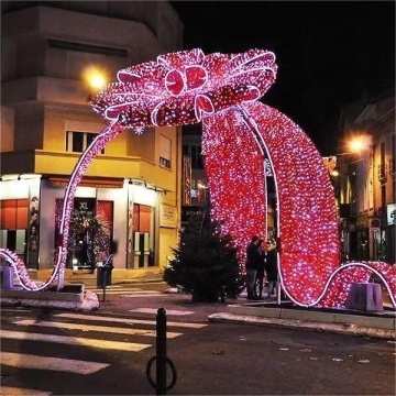 Customizable IP65 Large Outdoor Christmas LED Bowknot Ribbon Light Decoration