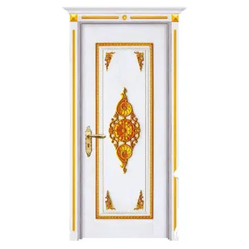 White Gold Color Solid Wooden Door