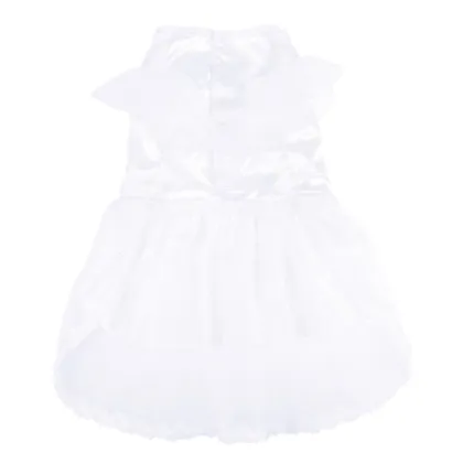 Stylish white stain fabric knitted Princess pet skirt