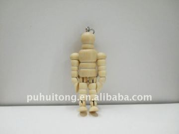 2.5" wooden mannequin keychain