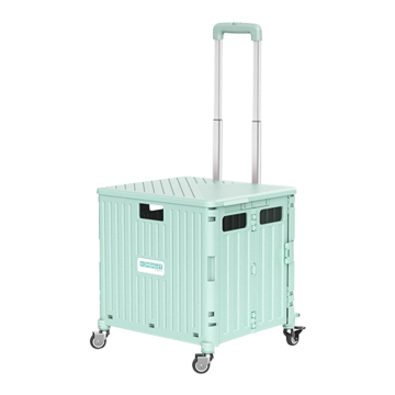 Silent 4-Wheel Foldable Shop Cart: Plastic Hand Trolley for Supermarket, Portable Basket & Multi-Purpose Use