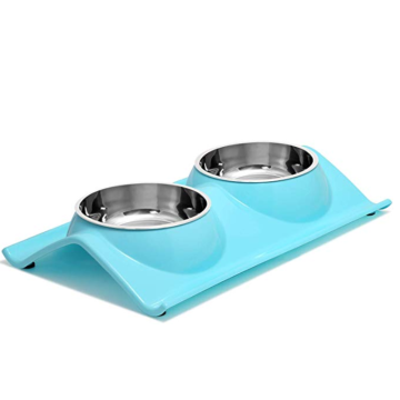 Double Stainless Steel Bowls Bowls