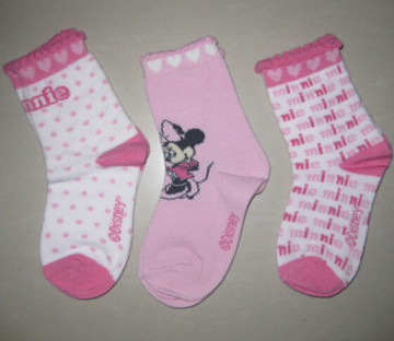Disney Mickey Socks Girls Pink and White Socks Children Tube Socks