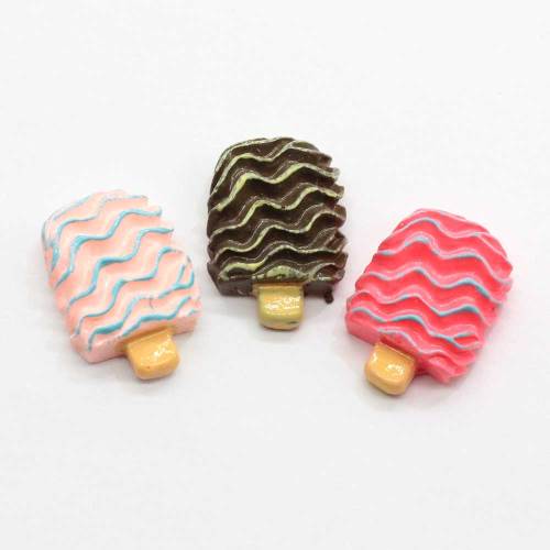 Kawaii Popsicle Resina Flatback Cabochon Beads Simulación Cono dulce Comida de verano Artesanía hecha a mano Accesorio para hacer horquillas