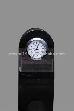 Black crystal with quartz clock for wholesale