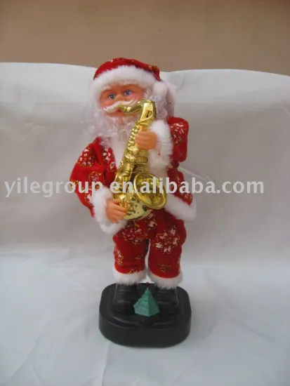 14" santa playing saxophone/santa claus/electrical santa