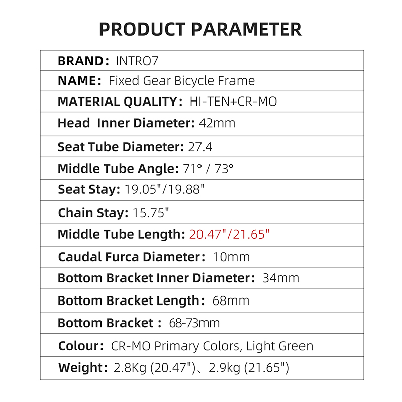 Intro7 з фіксаванай каркасам ровара сталёвай рамы для ровараў