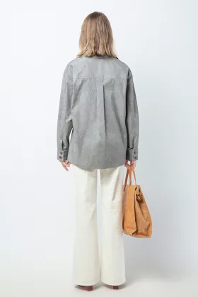 Women Long sleeves Grey Shirts