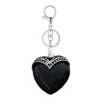 Black Onyx Antique Silver Alloy Heart Pendant for DIY Making Jewelry